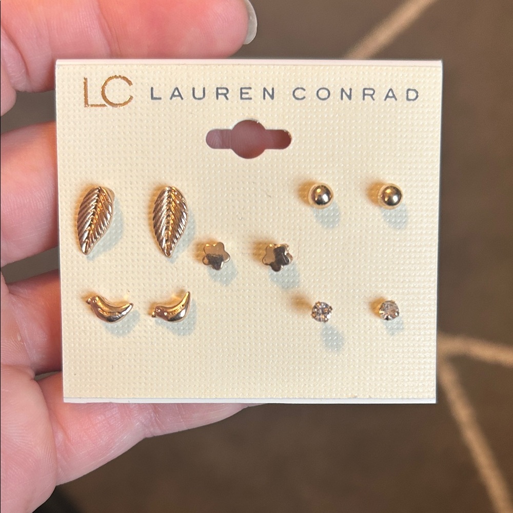 Lauren Conrad  Gold Earring Set
